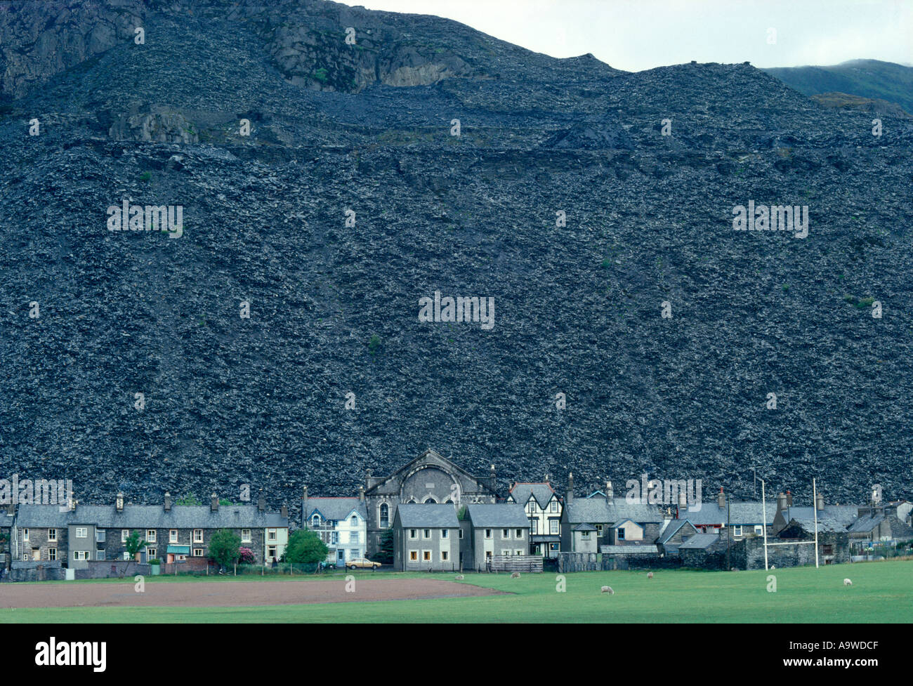 Mining Community at the base of a Quarry in North Wales, UK Stock Photo