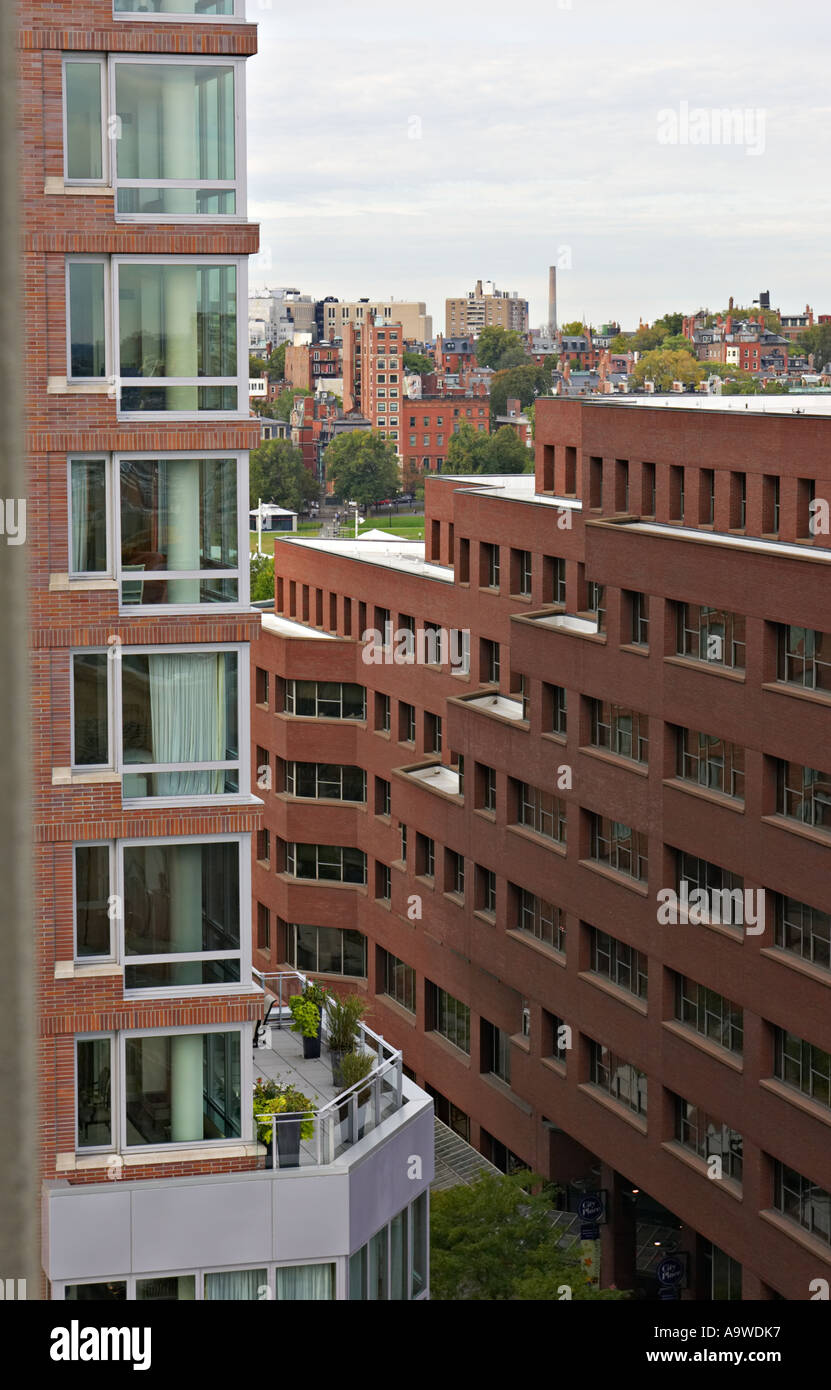 MASSACHUSETTS Boston Balcony with plants on highrise apartment building