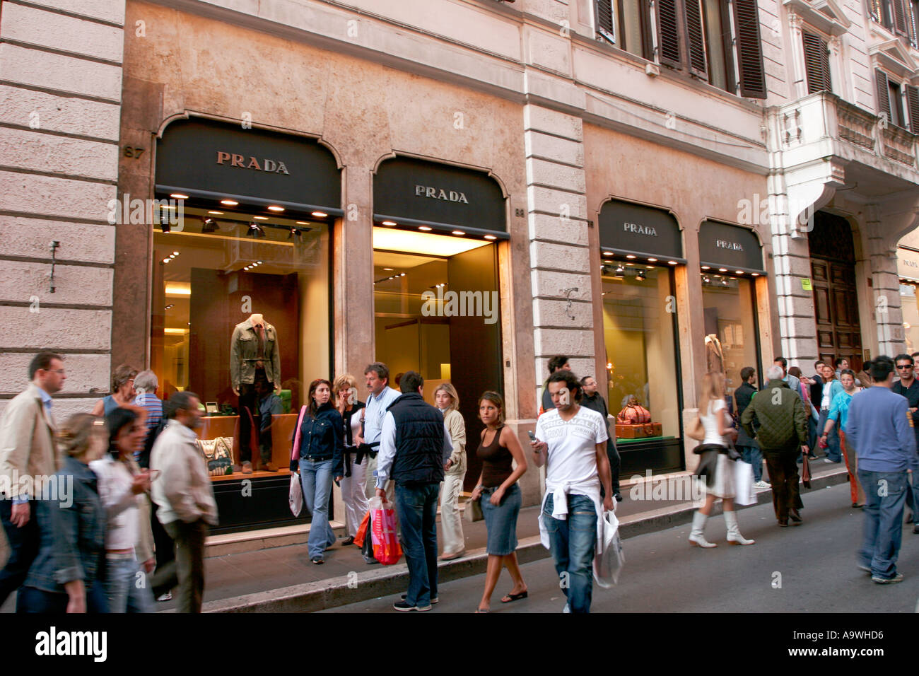 Prada shop in Rome Italy Stock Photo - Alamy