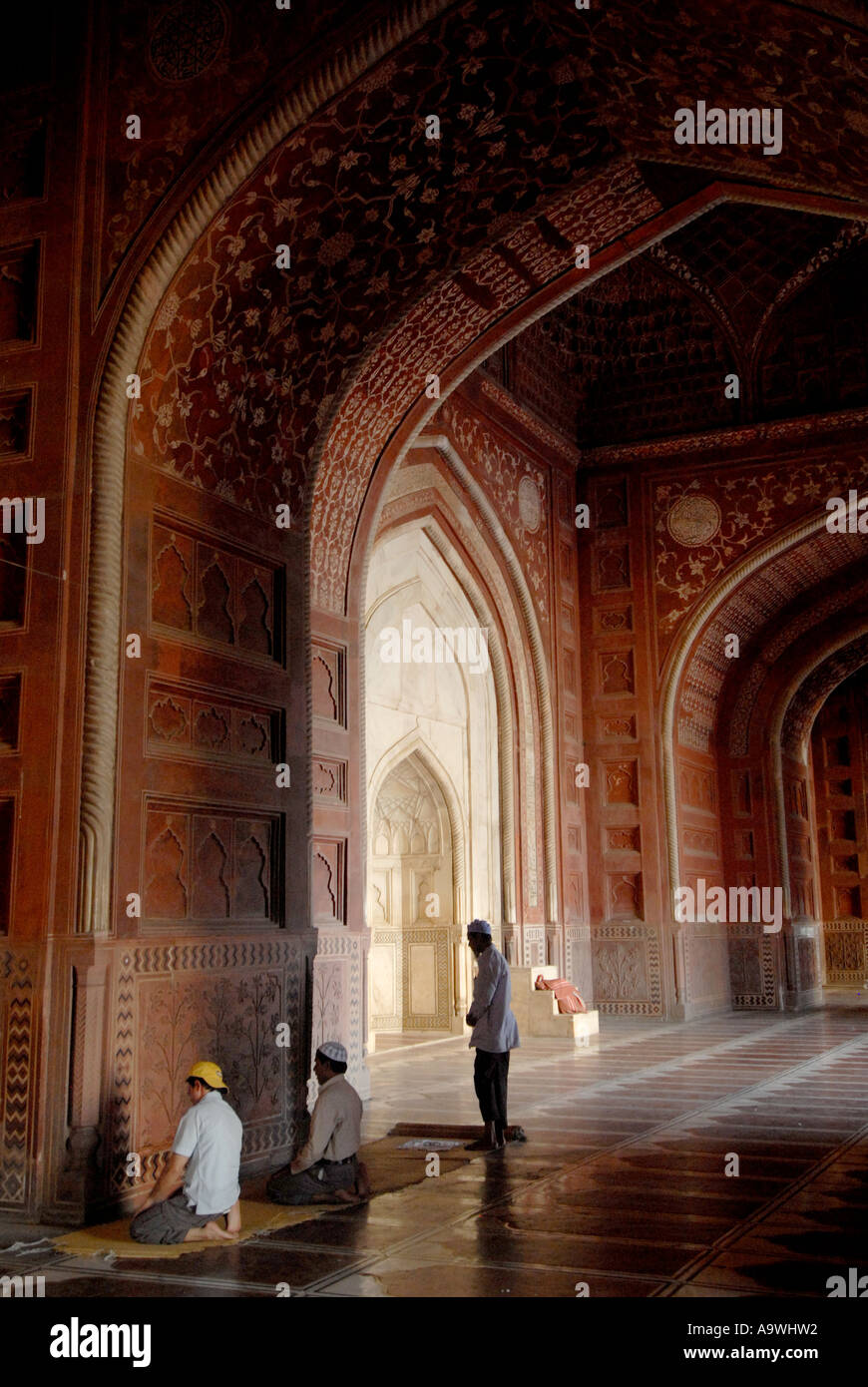 Inside the Mosque Taj Mahal Agra Uttar Pradesh India Stock Photo