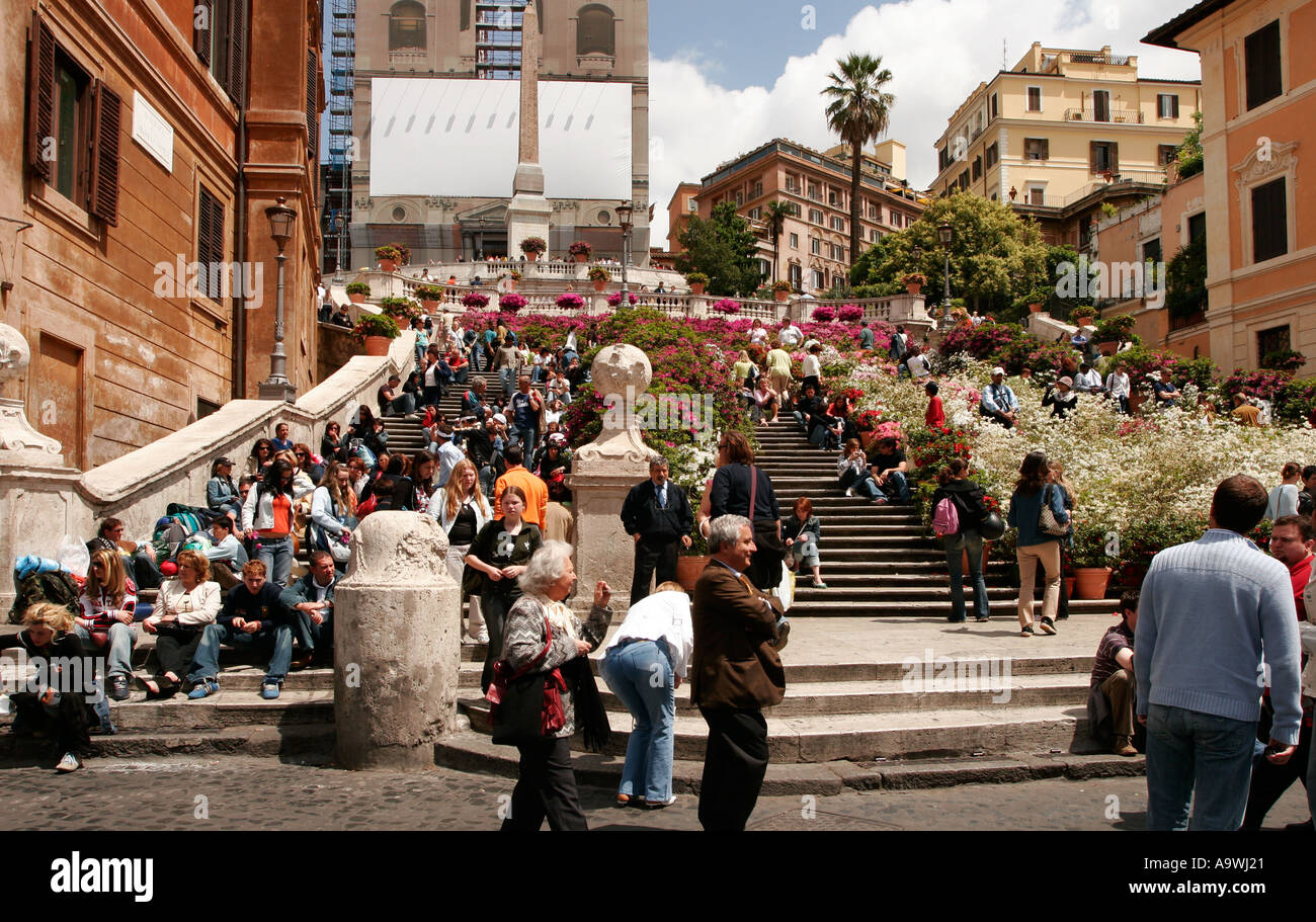 Spanish Steps and Piazza di Spagna in Rome Italy Stock Photo