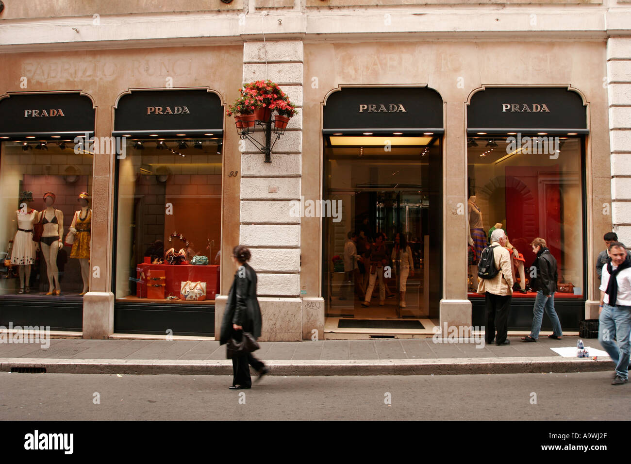 Prada shop in Rome Italy Stock Photo - Alamy