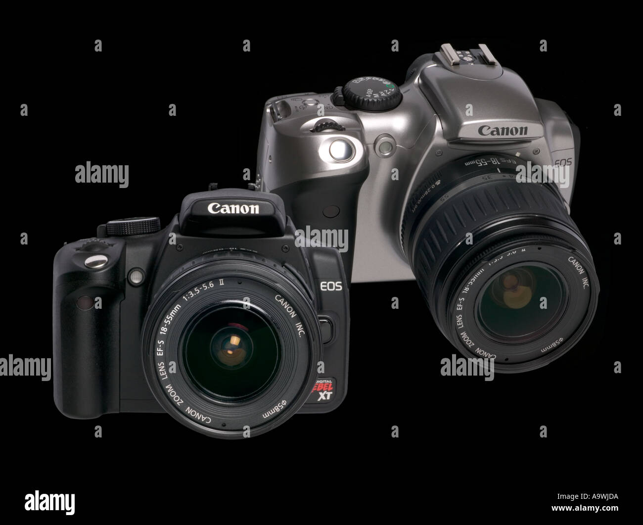 Canon digital SLR cameras Canon 300d digital SLR camera 6mp six megapixel Stock Photo