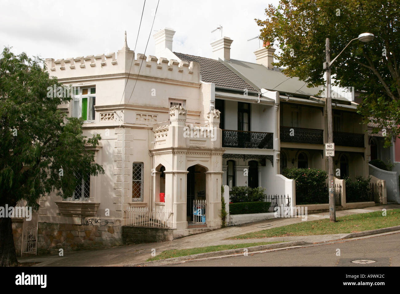 Row of victorian terrace houses in the trendy area of Paddington a ...