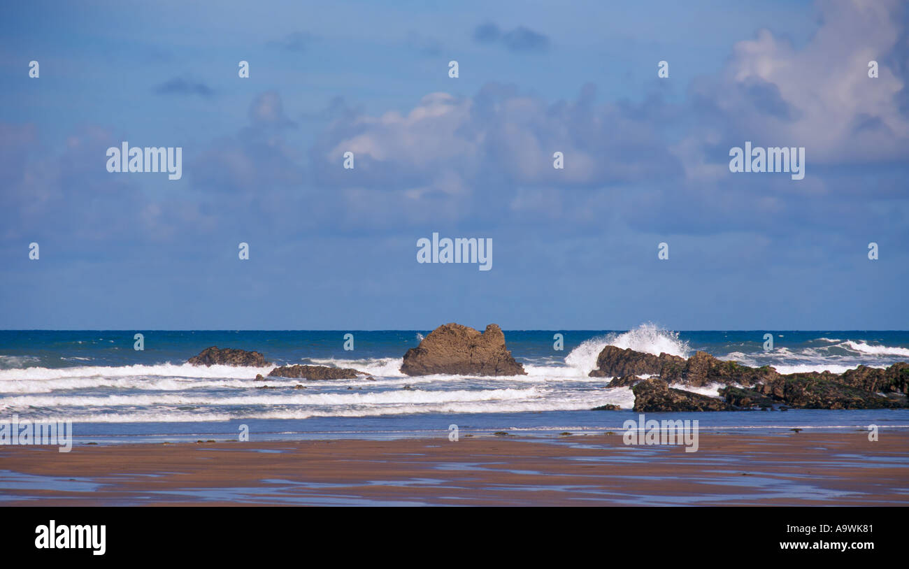 crashing waves Devon Stock Photo