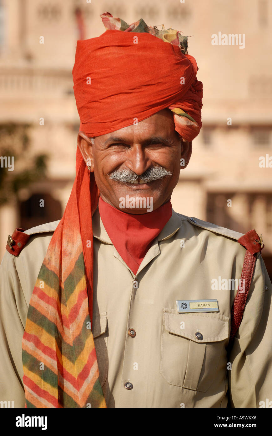 Security guard at the Umaid Bhawan Palace Jodhpur the blue city