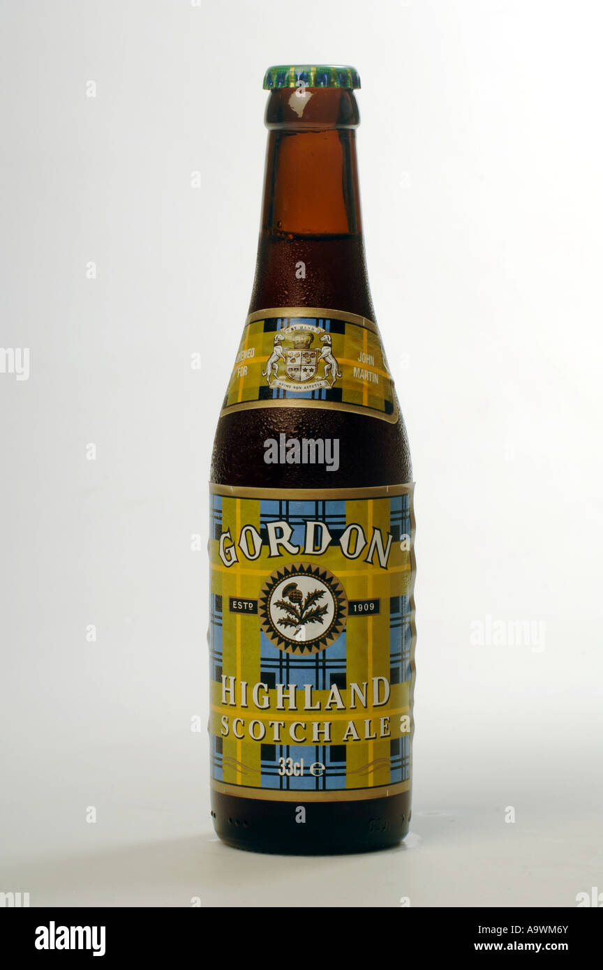 Bottle of Gordon Highland Scotch Ale Scottish and Newcastle Stock Photo