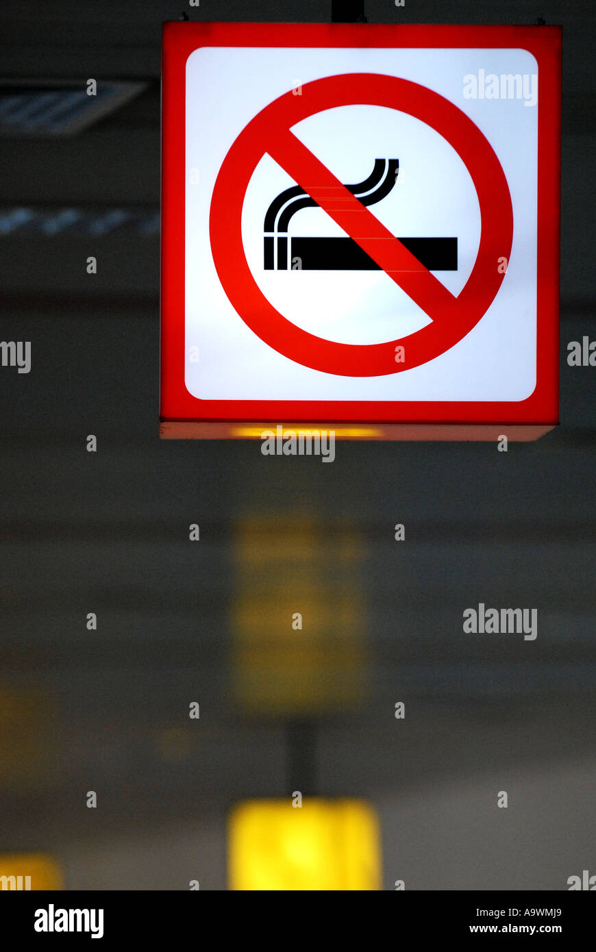 No smoking signs Seeb International airport Muscat Oman Stock Photo Alamy