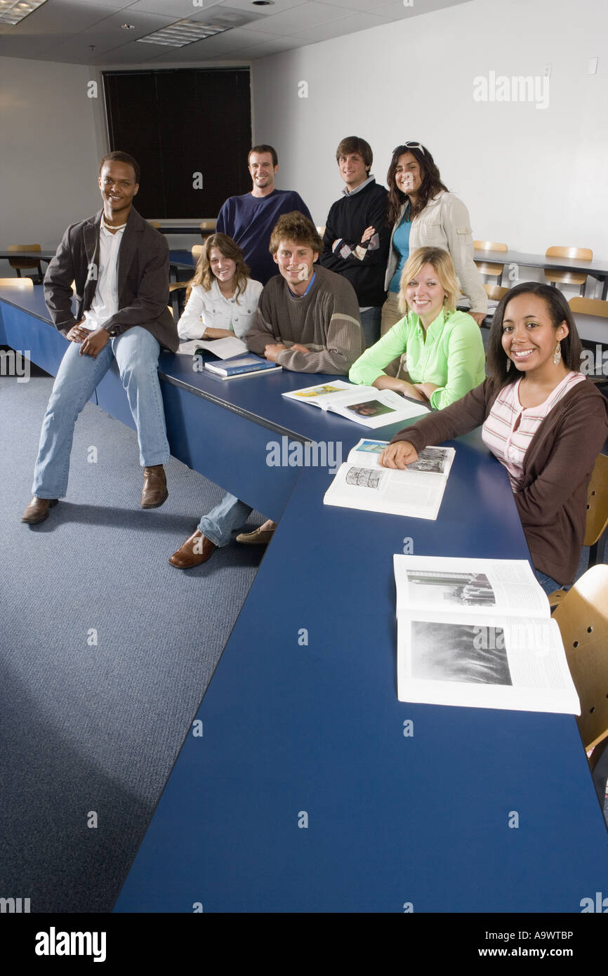 Portrait of Teacher and students in the classroom Stock Photo