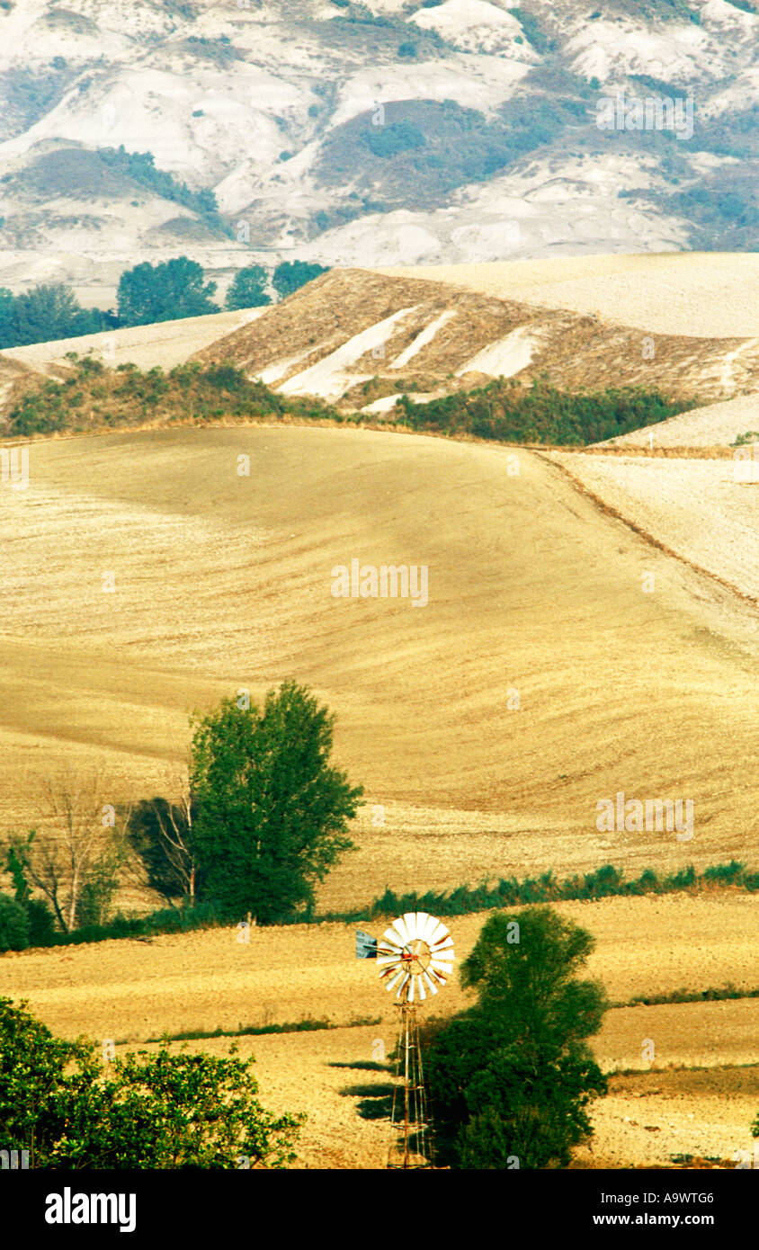 Italy, Tuscany, Tuscana, Val D'orcia Orcia valley landscape, elevated view Stock Photo