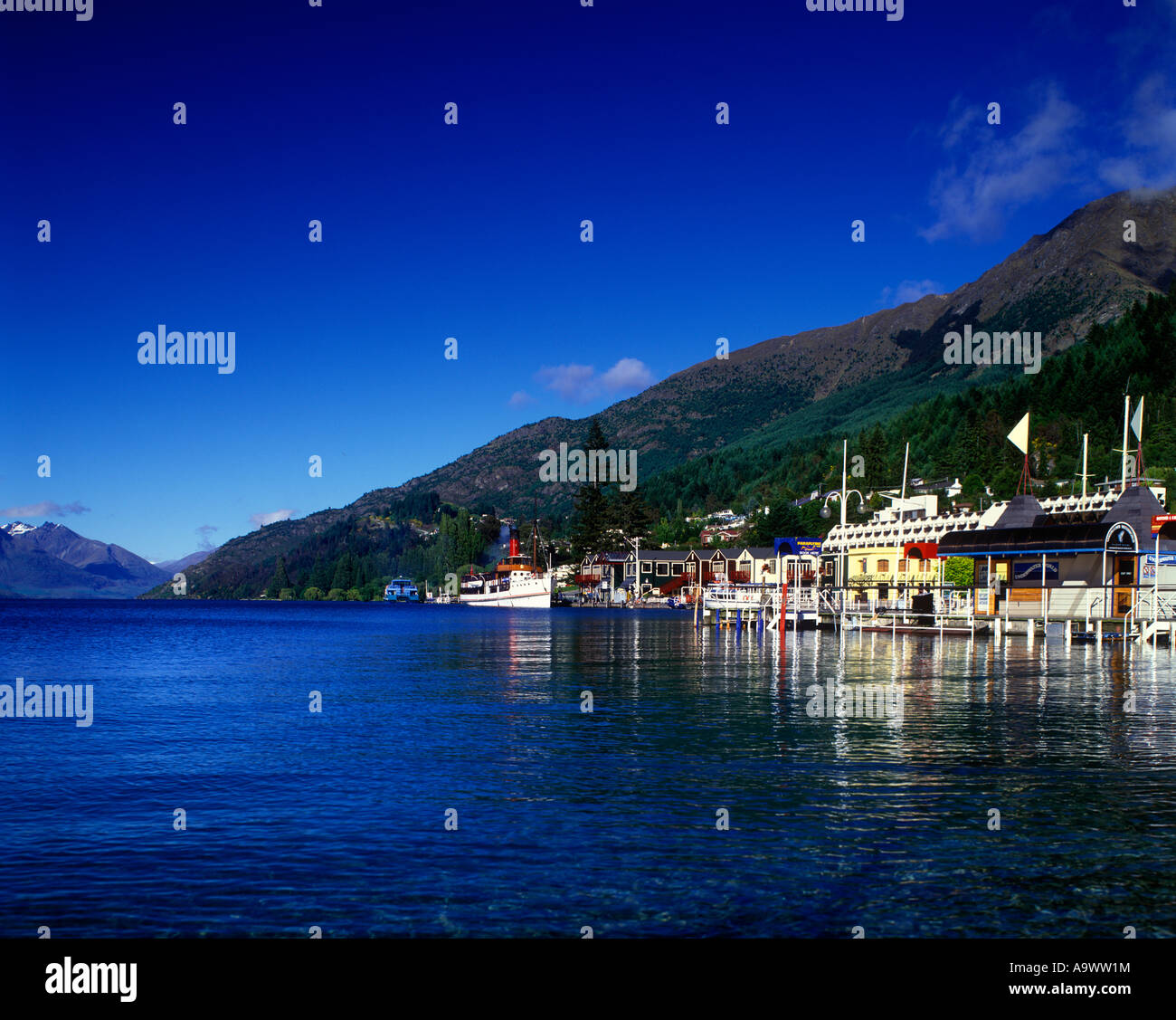 STEAMER WHARF LAKE WAKATIPU QUEENSTOWN SOUTH ISLAND OTAGO NEW ZEALAND ...