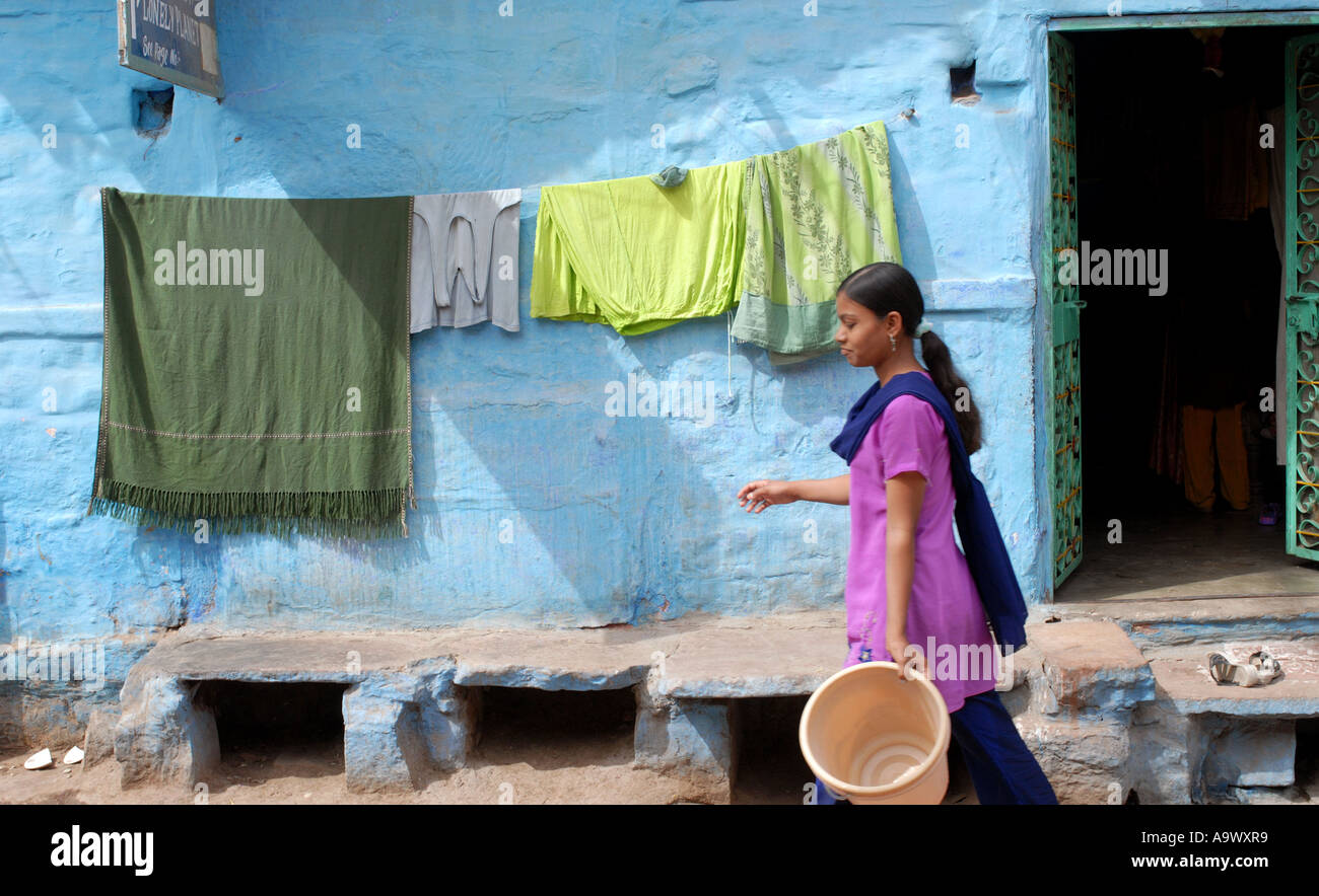 Street scene Jodhpur the blue city Rajasthan India Stock Photo - Alamy