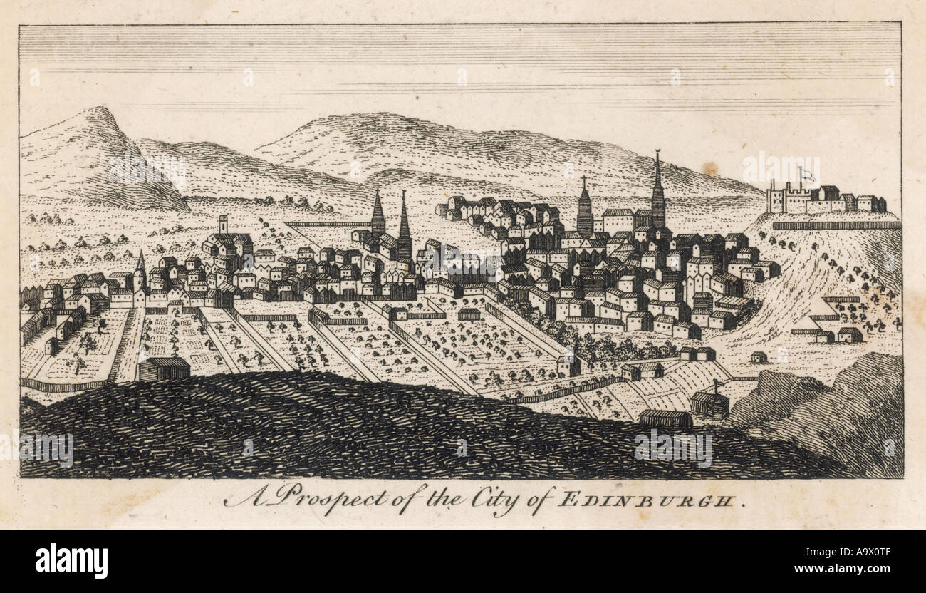 Edinburgh View Of 1763 Stock Photo