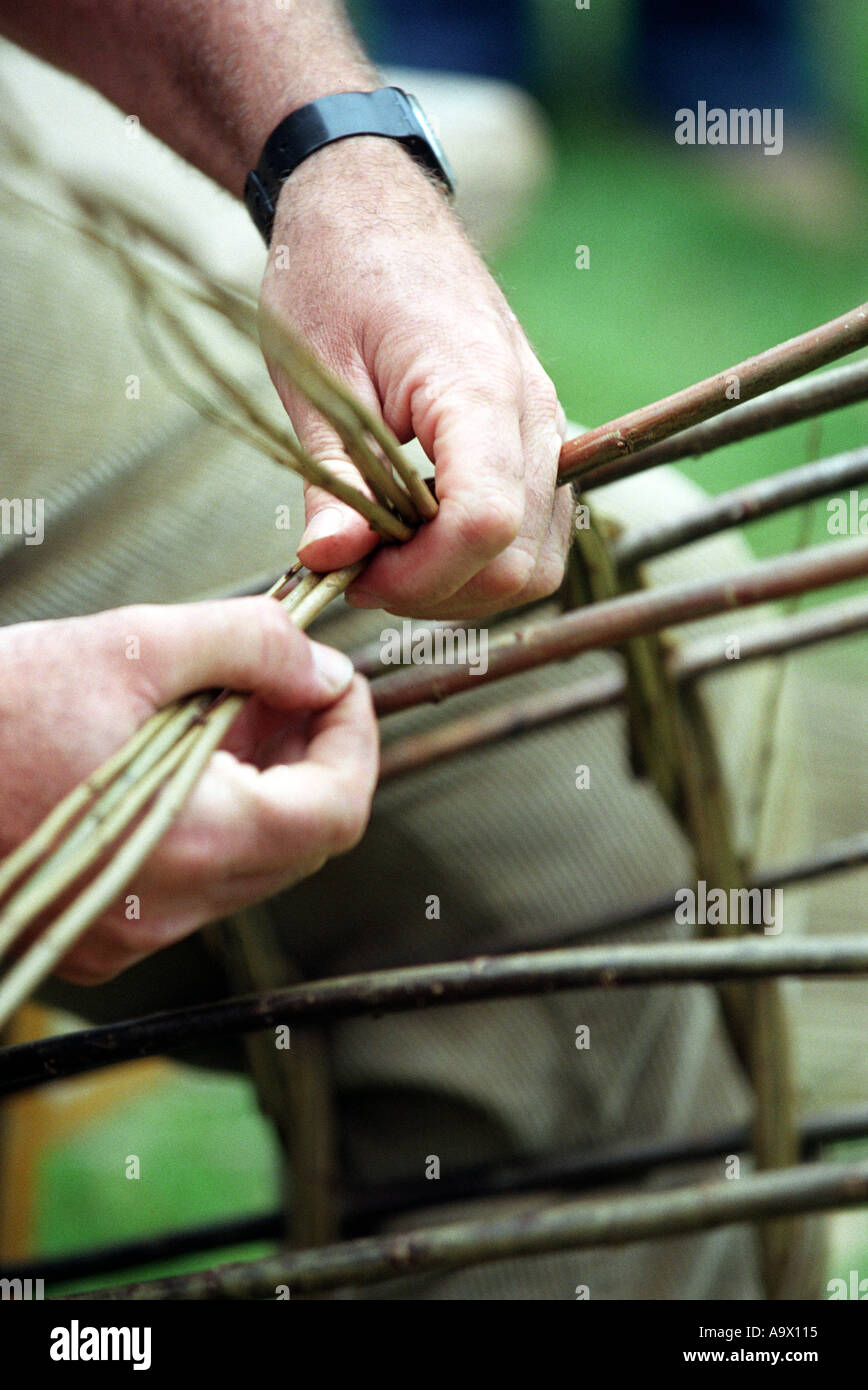 Close up of basket weaving Stock Photo