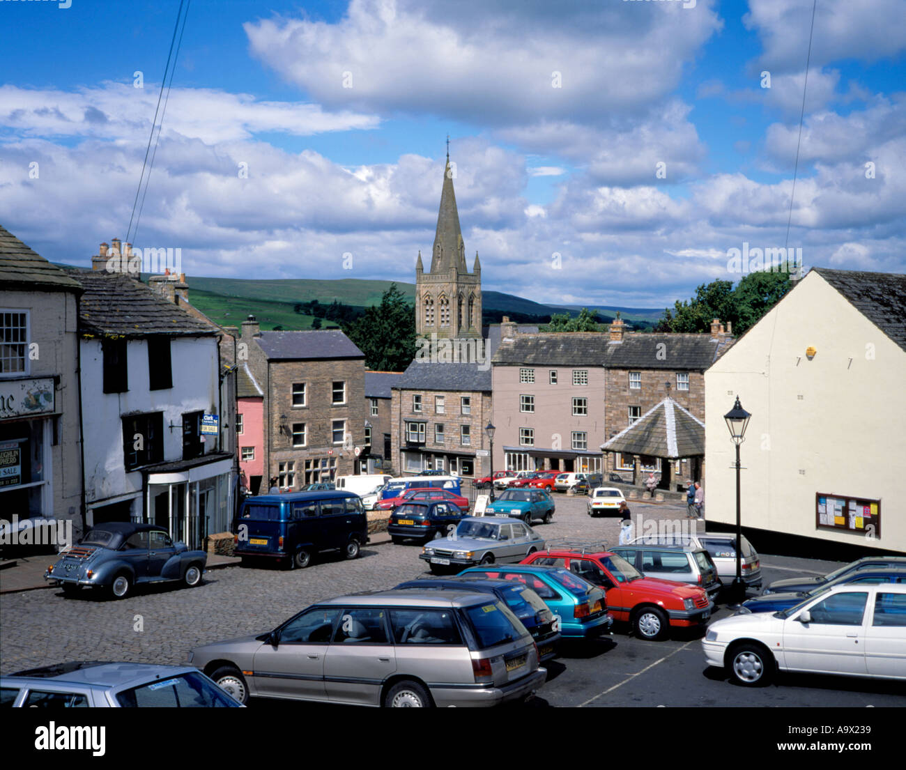 Market Place, with the spire of Saint Augustine's Church beyond, Alston ...