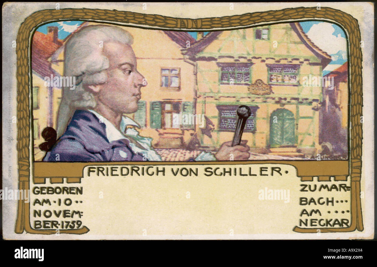 Schiller Postcard Stock Photo
