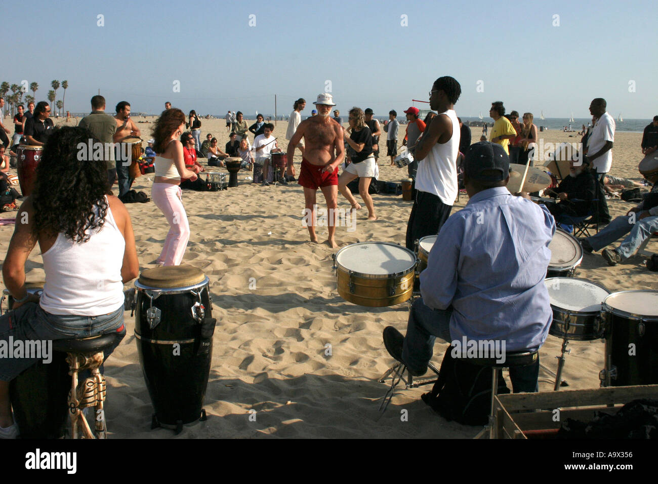 Drum Circle Venice Beach Los Angeles CA Stock Photo Alamy