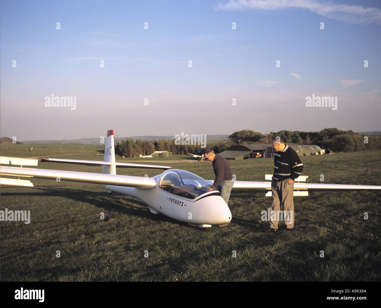 ABNEY DERBYSHIRE England UK A two seater glider has just landed at
