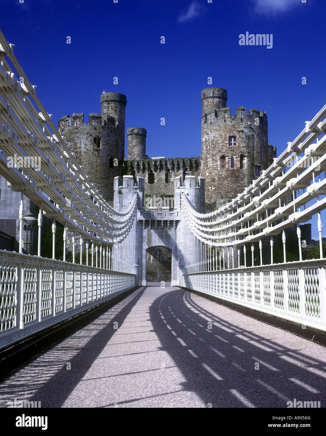 Conwy castle telford suspension bridge north wales uk conwy hires