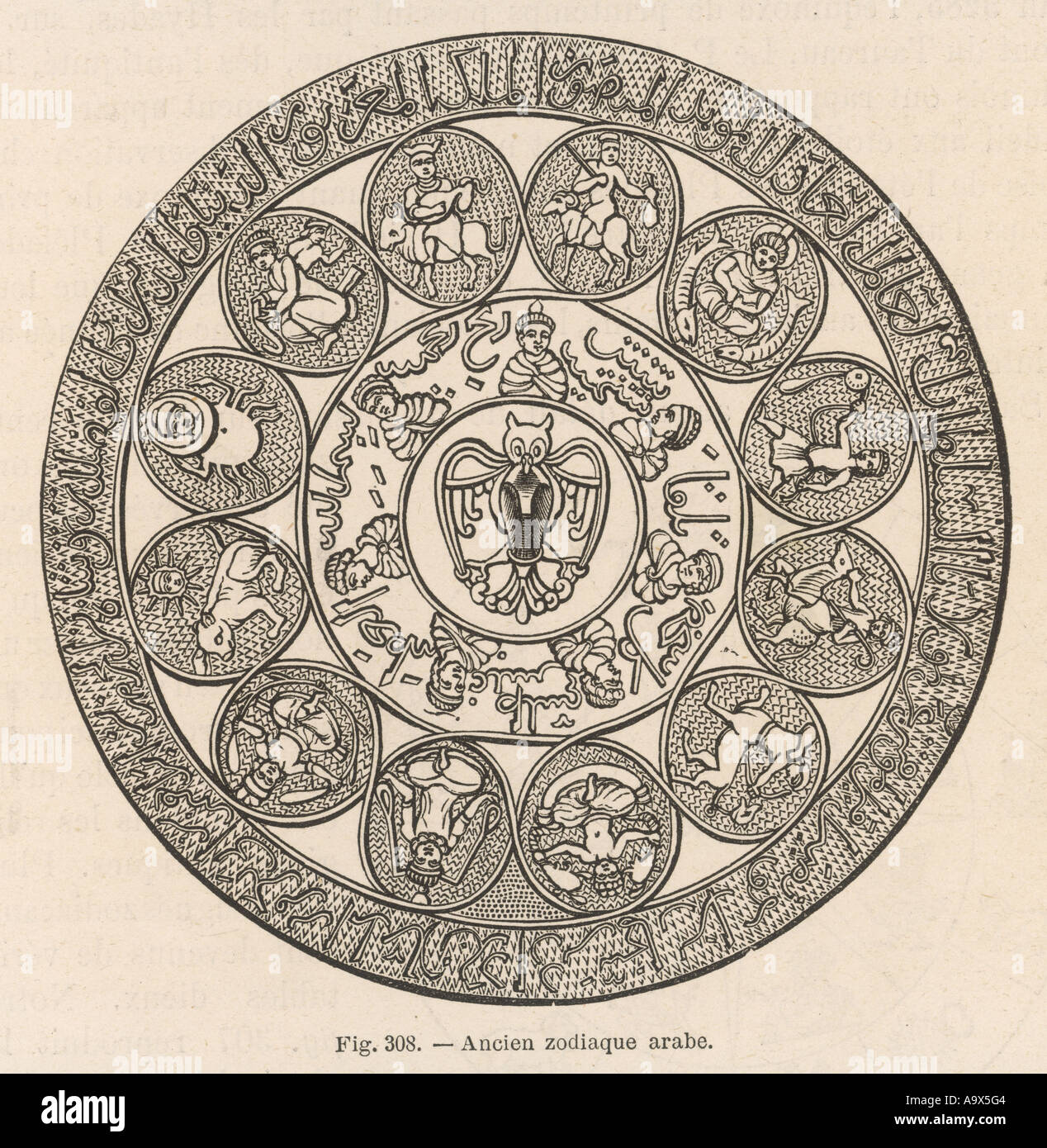 Ancient Arab Zodiac Stock Photo