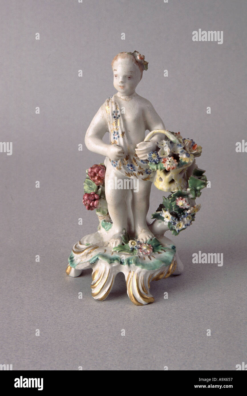 Bow Porcelain A figure of a putti Circa 1770 Stock Photo