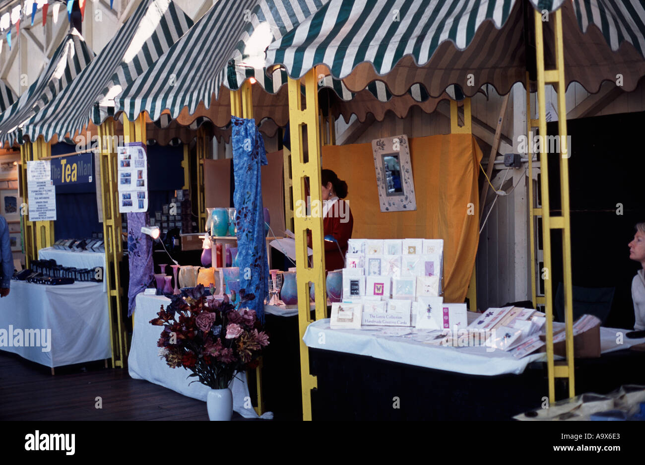Craft stalls Green Park Market Bath Spa, Somerset, UK Stock Photo Alamy