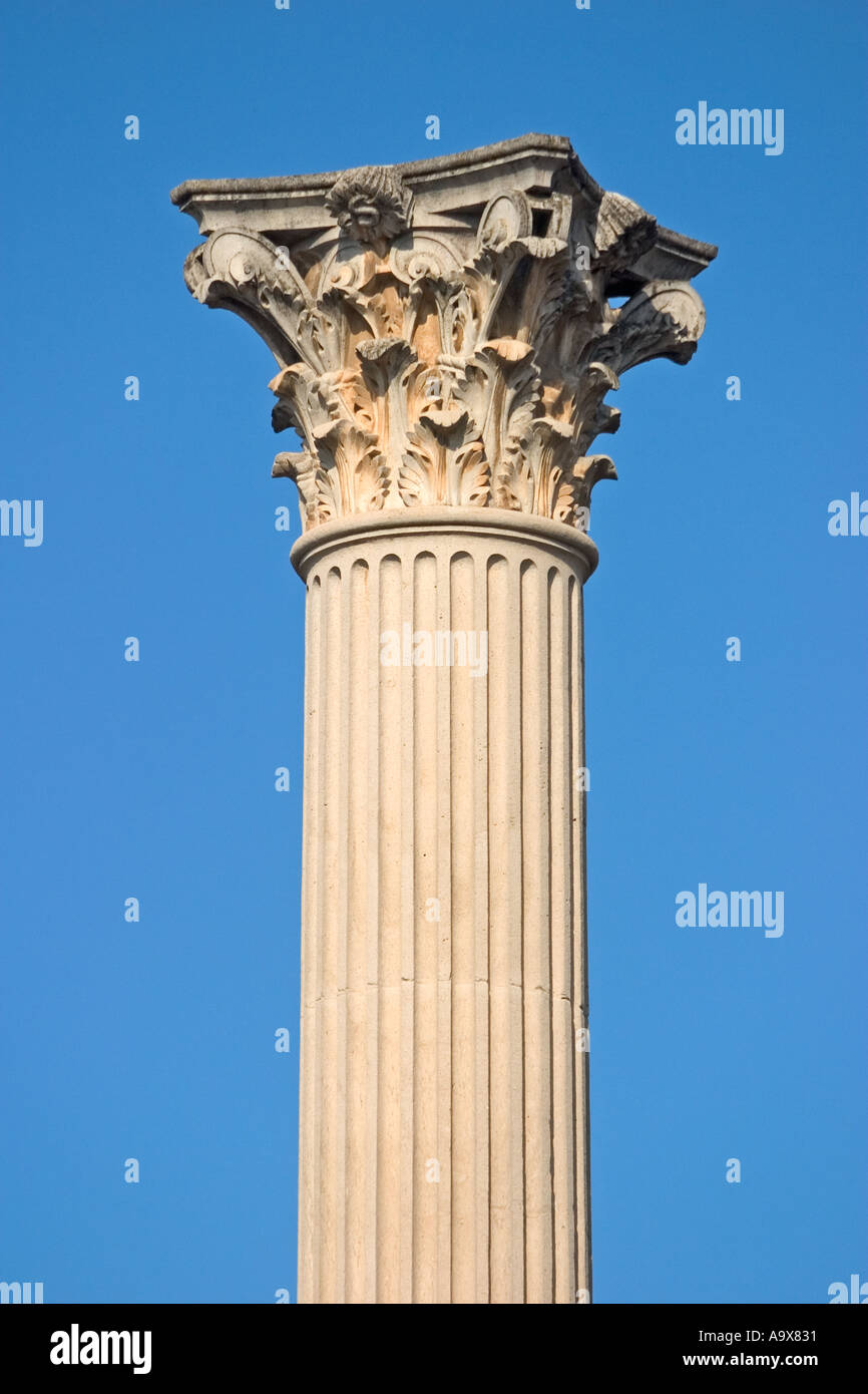 Cordoba Spain Corinthian column of Roman temple Stock Photo