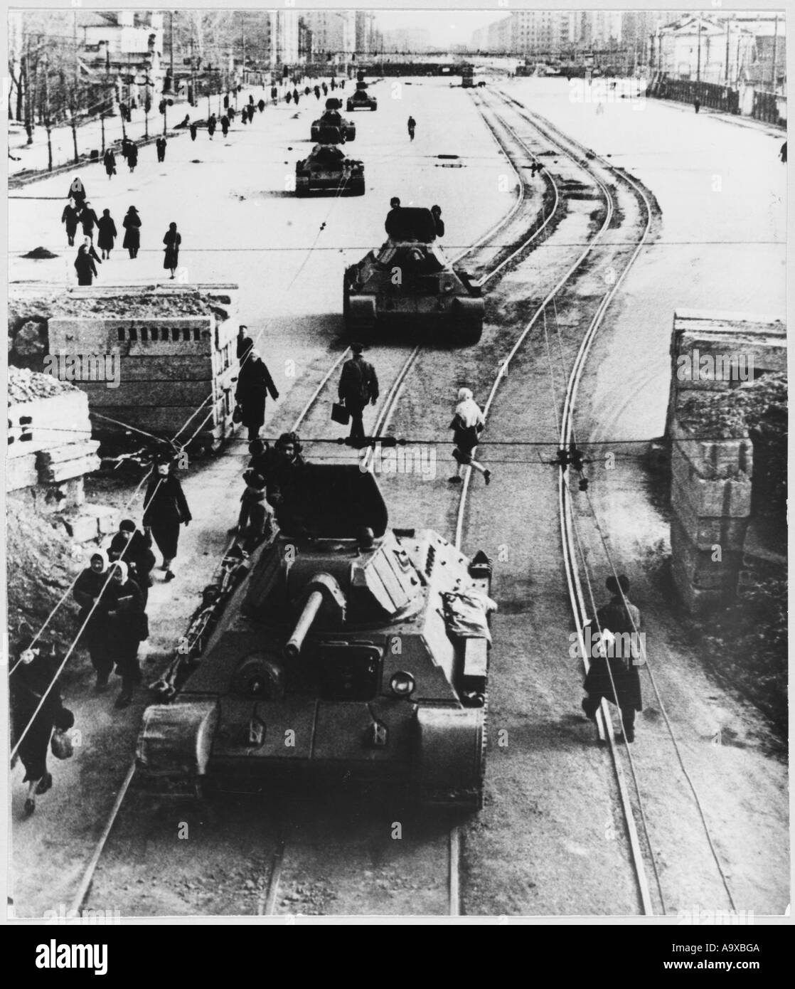 Tanks In Leningrad St. Stock Photo