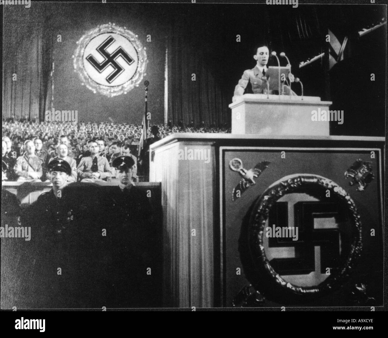 Goebbels Speaking 1936 Stock Photo