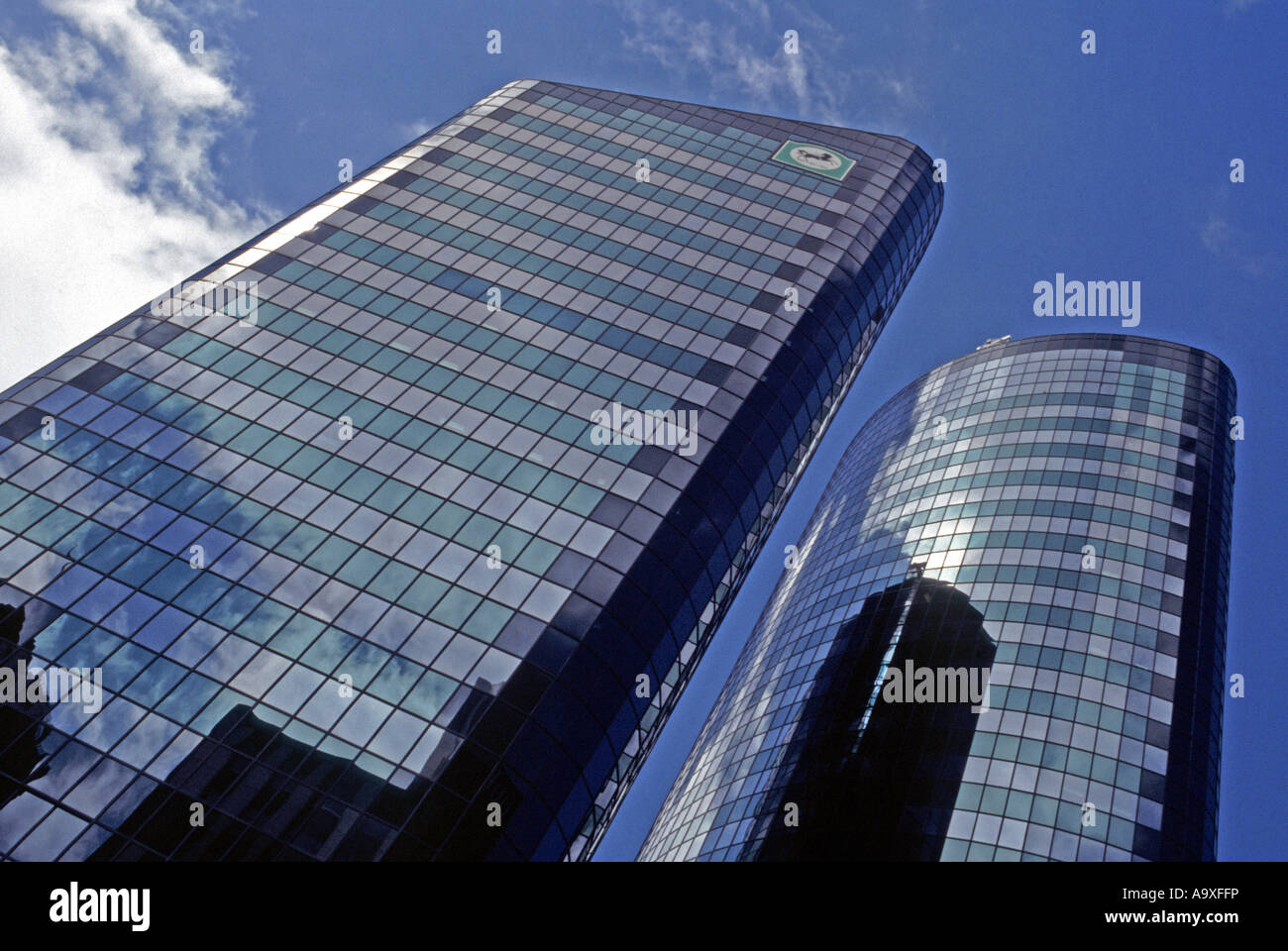 office buildings and blue sky, New Zealand, Christchurch Stock Photo