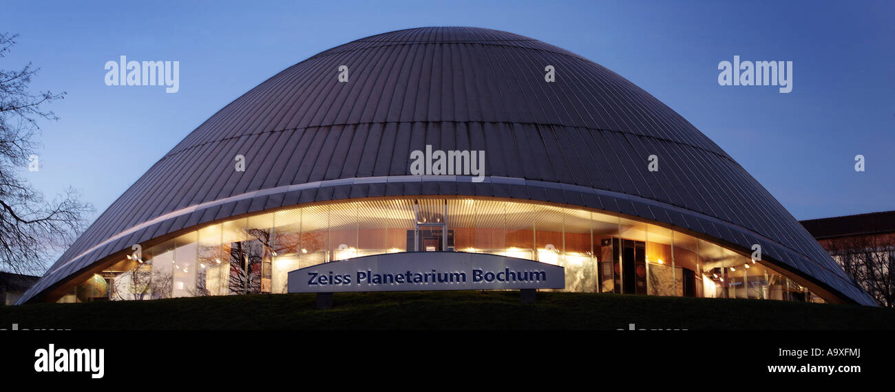 planetarium in Bochum in the blue hour, Germany, North Rhine-Westphalia, Ruhr Area, Bochum Stock Photo