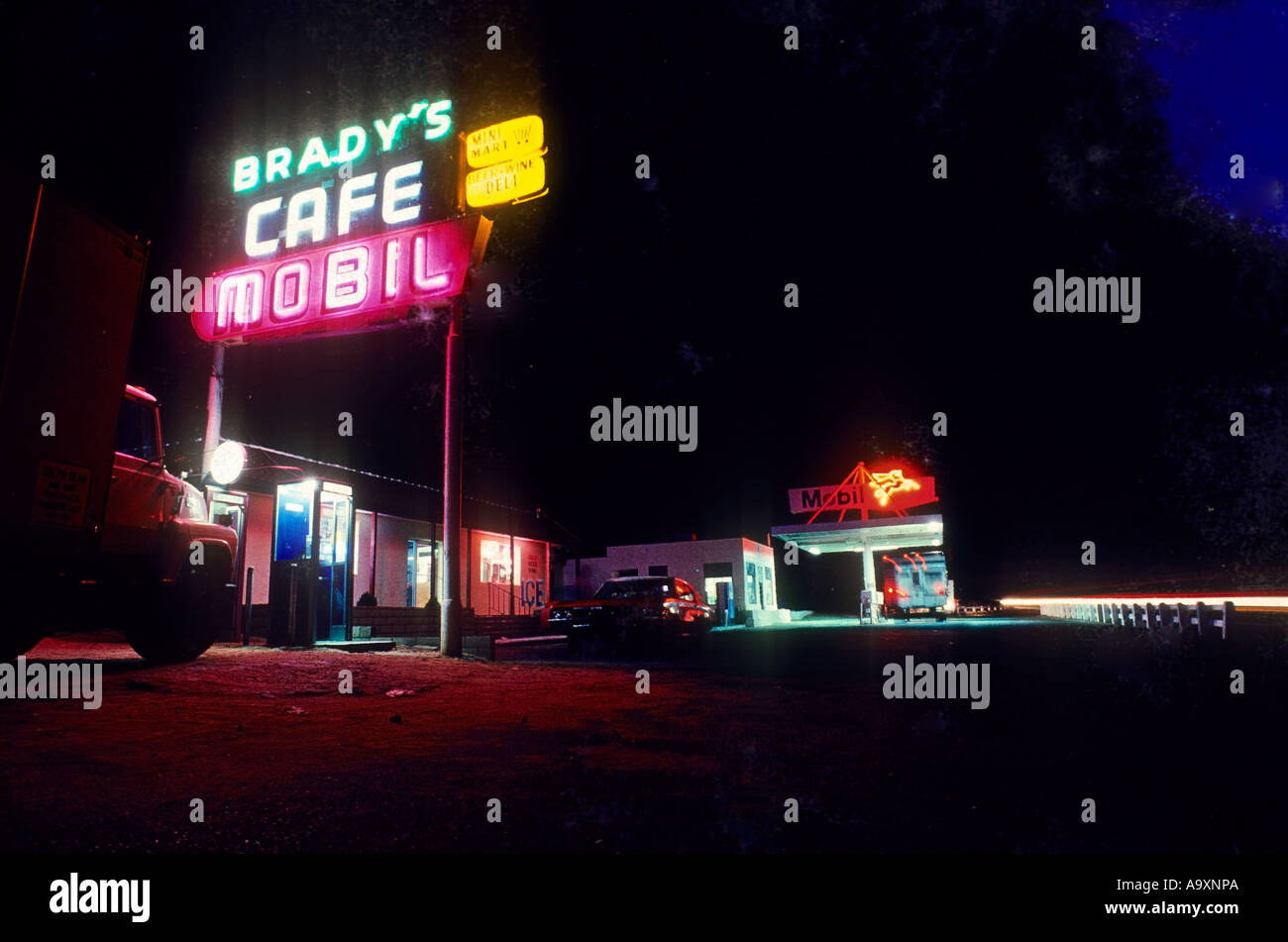 Brady s Cafe and Gas Station at the junction of Highway 114 and 395 in the lower Mojave Desert