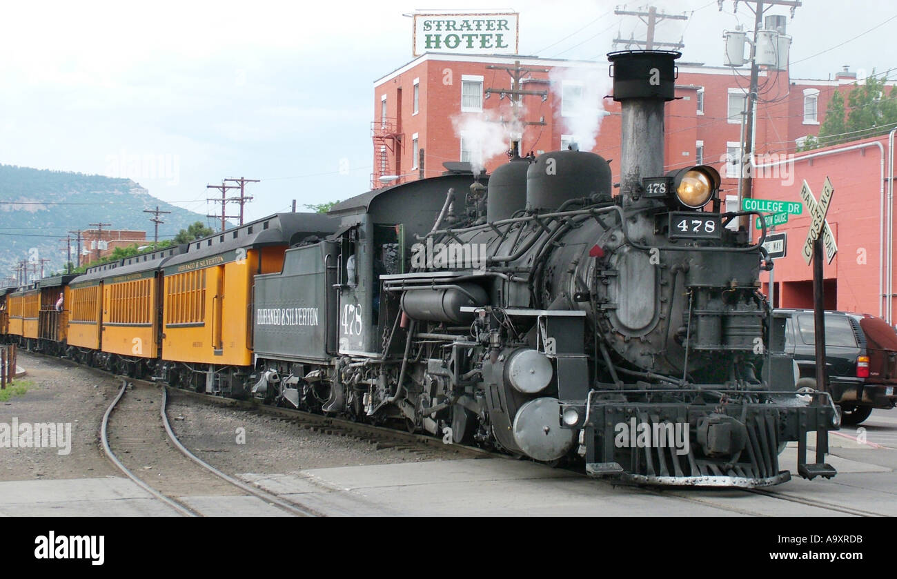 arrival of a steamer of the Durango & Silverton Railroad at Silverton