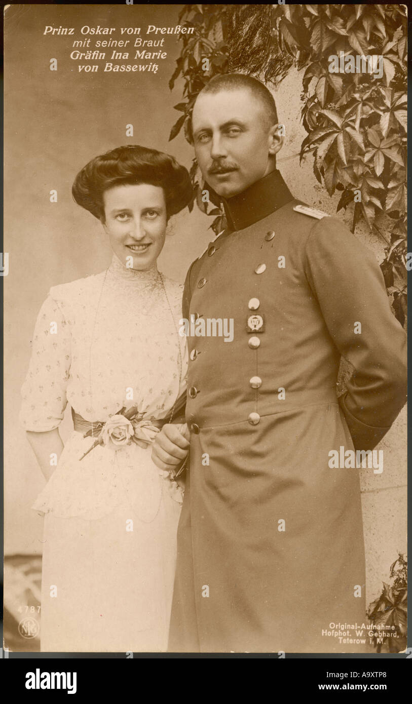 Oskar Prussia Wife 1914 Stock Photo