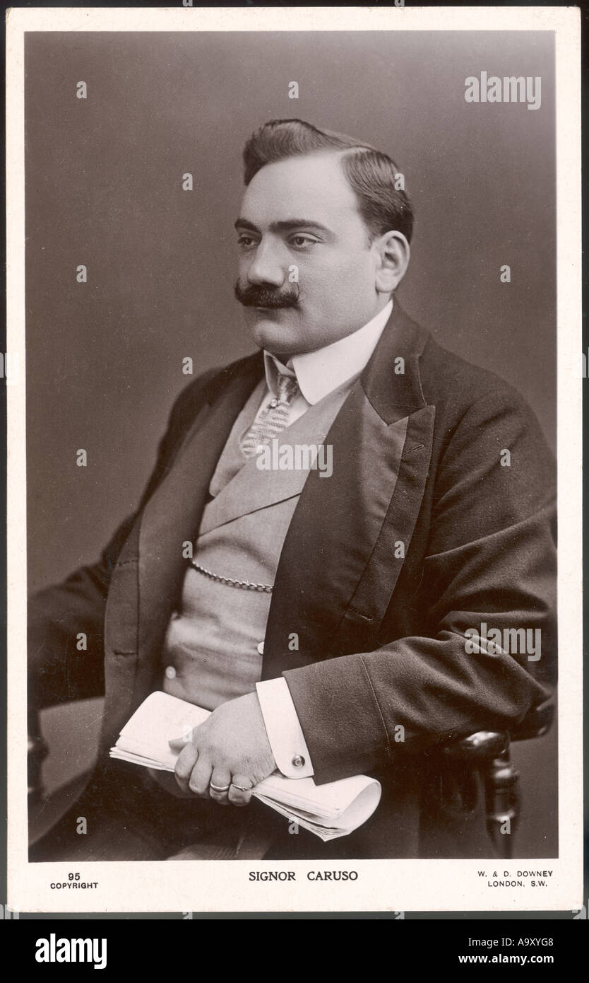 Caruso Downey Postcard Stock Photo