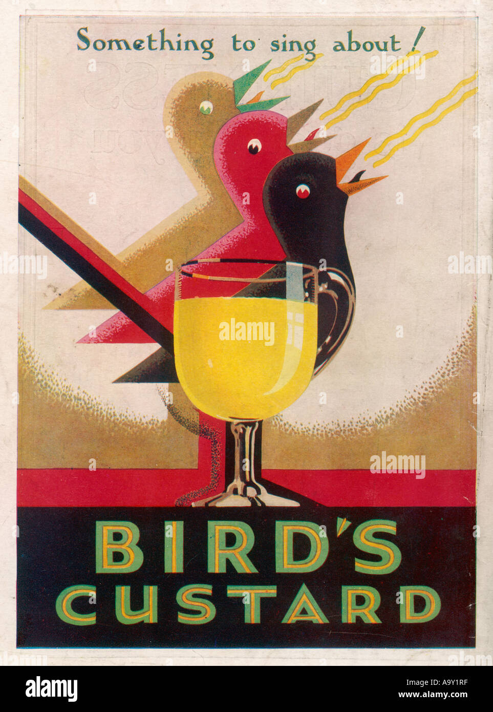 Advert Custard 3 Birds Stock Photo