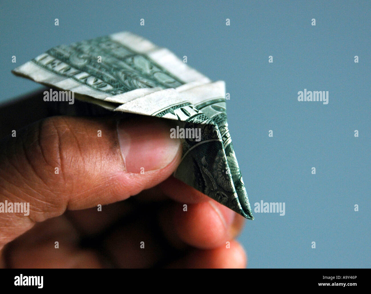 Paper Airplane Made of Money Stock Photo