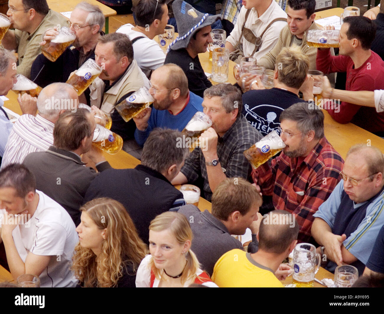 Europe Germany Munich Beer Festival Oktoberfest people dancing and ...