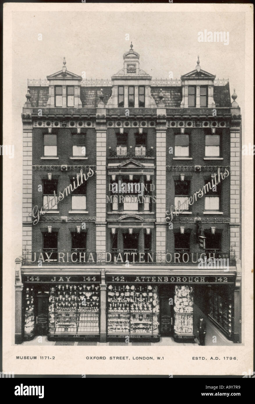 Shops Jeweller C1905 Stock Photo