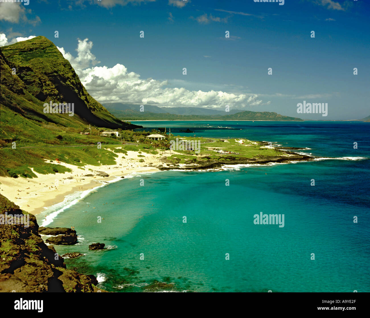 hawaii sandy beach oahu island Stock Photo