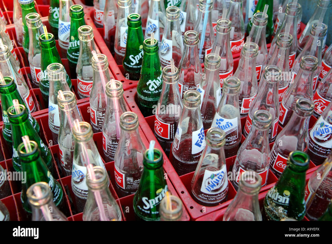 Empty drink bottles Stock Photo
