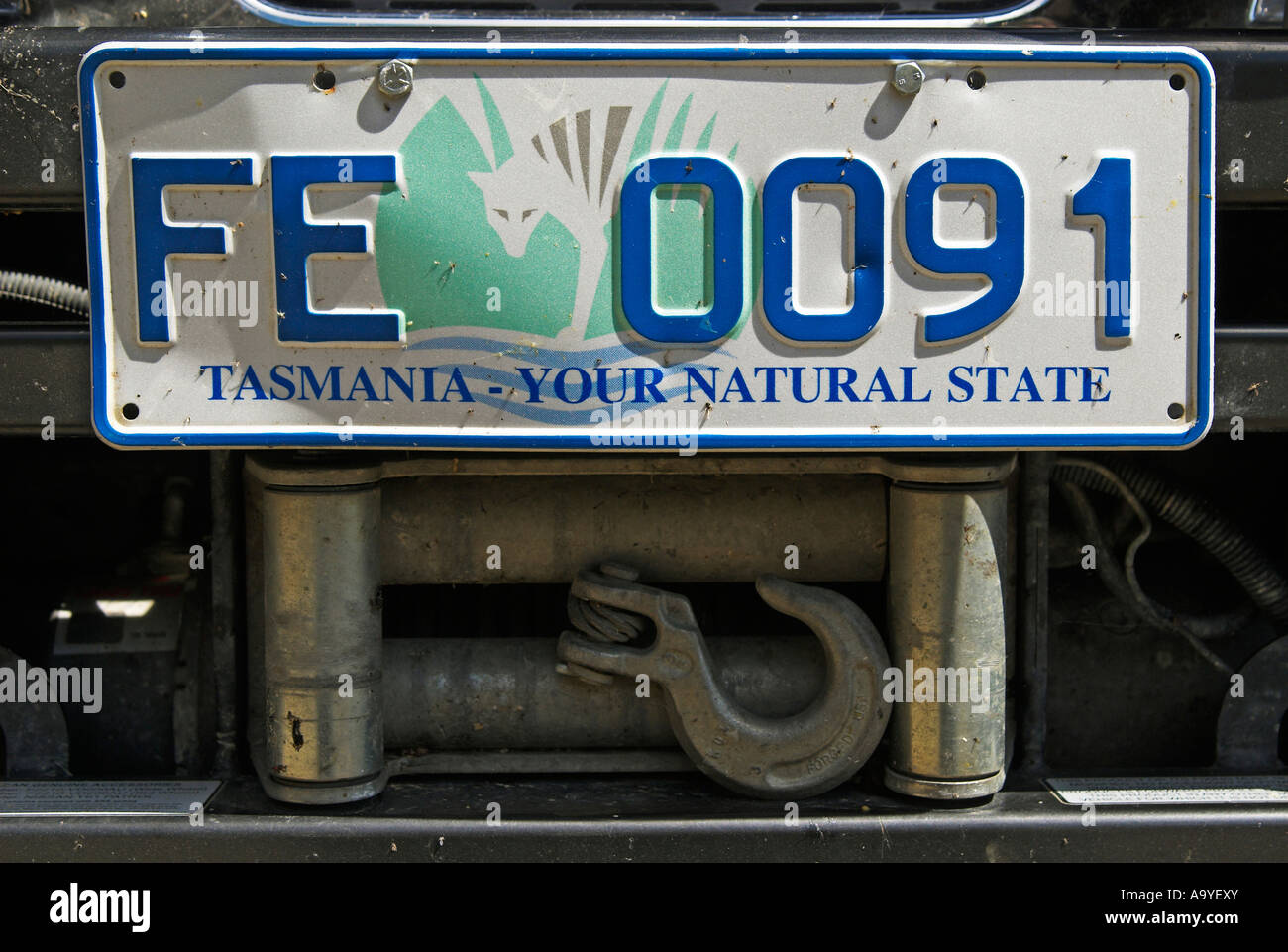 Registration plate of Tasmania, Australia Stock Photo
