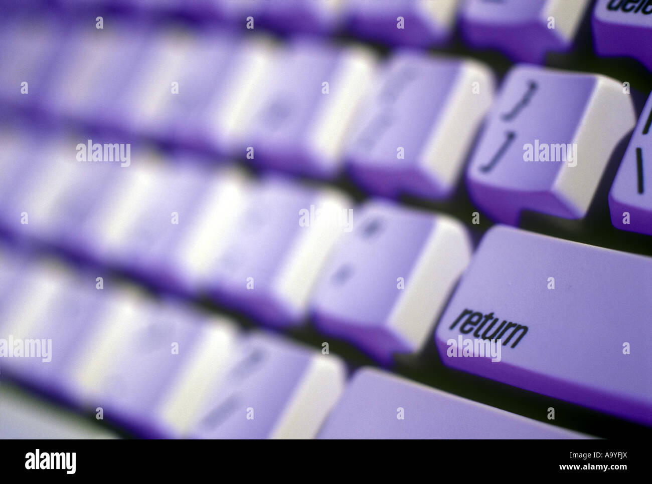 CLOSE UP SELECTIVE FOCUS OF COMPUTER KEYBOARD Stock Photo