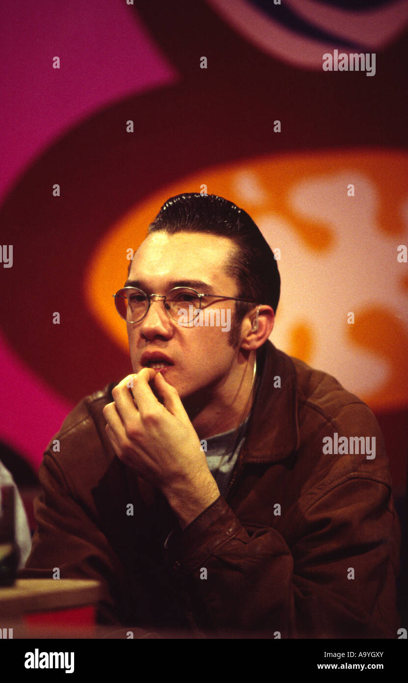 Mark Lammar in rehearsals for the cult British Television show The Word London UK Stock Photo