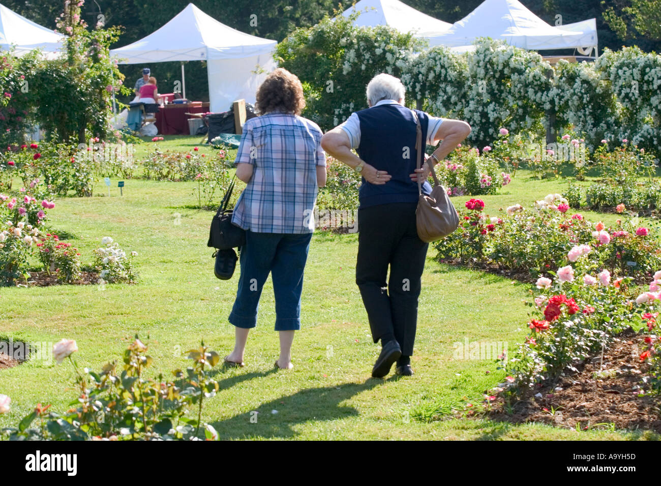 Women walking in the garden hi-res stock photography and images - Alamy