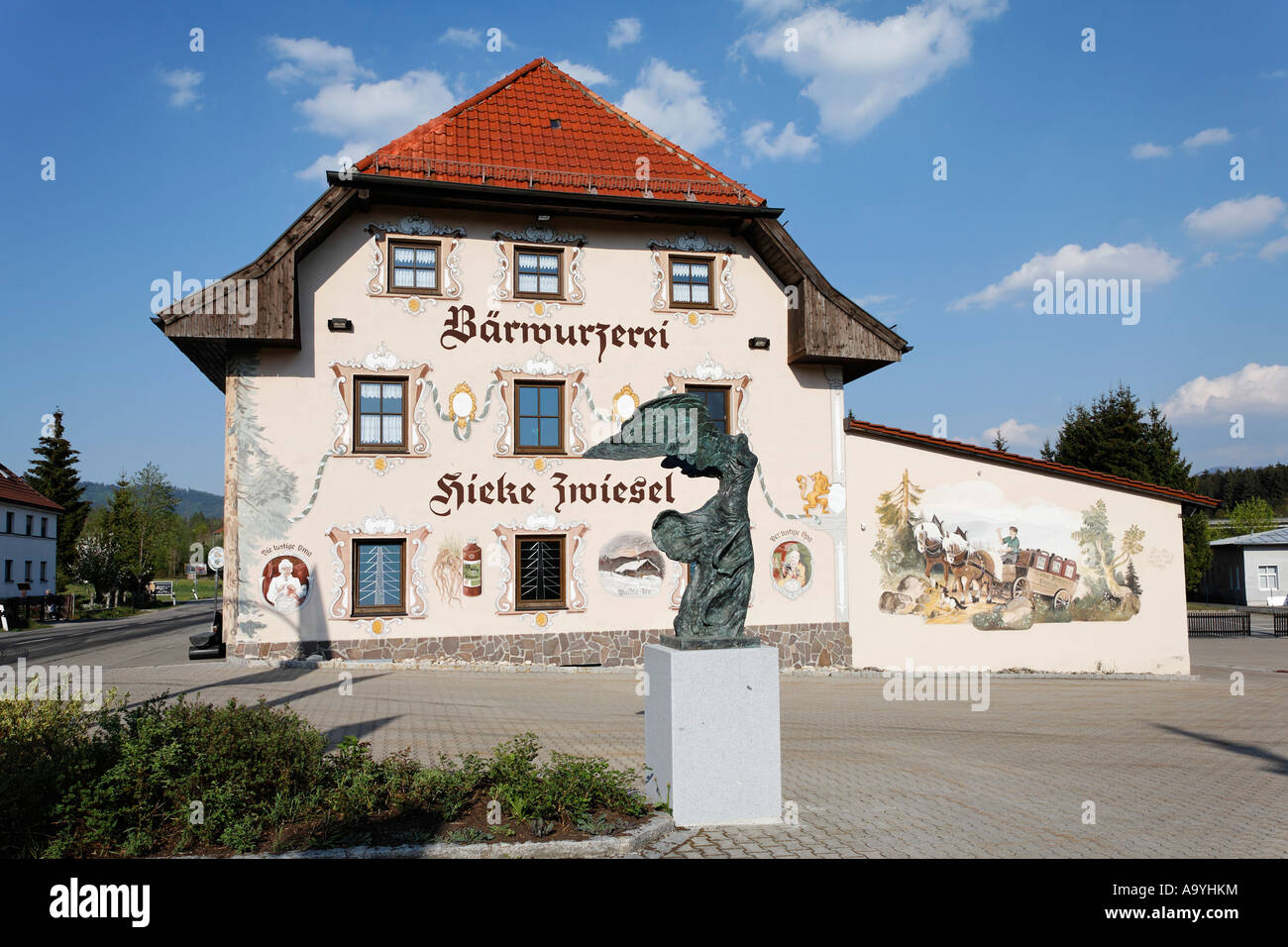 Baerwurzerei Hieke distillery in Zwiesel, Bayerischer Wald, Lower Bavaria, Germany Stock Photo