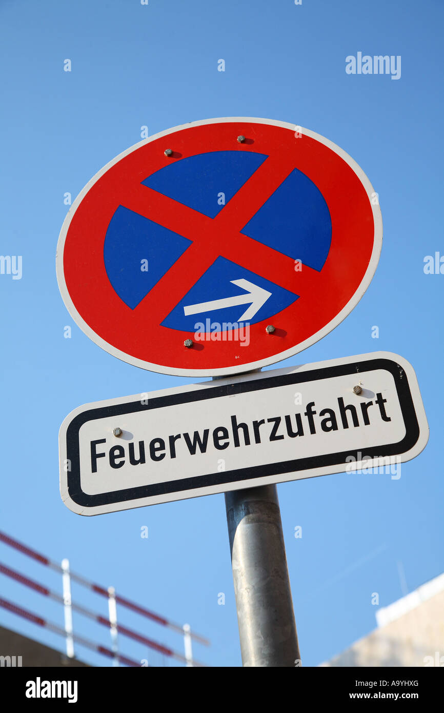 Firefighter Stop Sign Traffic sign No stopping, fire brigade way Stock Photo - Alamy
