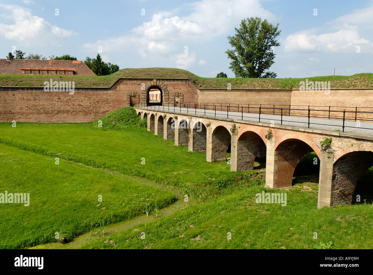 Gestapo prison Small Fortress Theresienstadt, Terezin, north Bohemia, Czech Republic Stock Photo