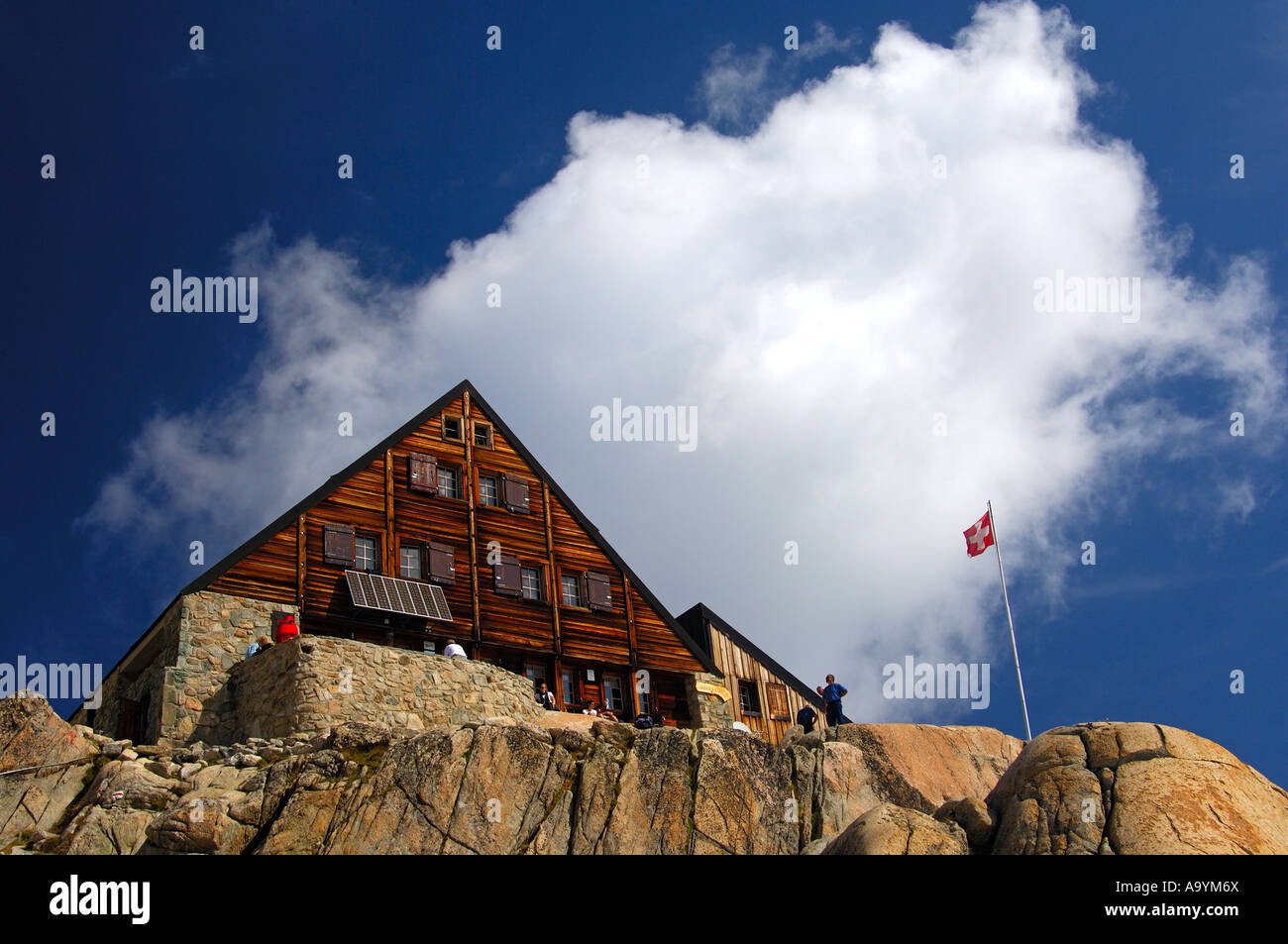 Orny mountain refuge of the Club Alpin Switzerland, Champex, Valais, Switzerland Stock Photo