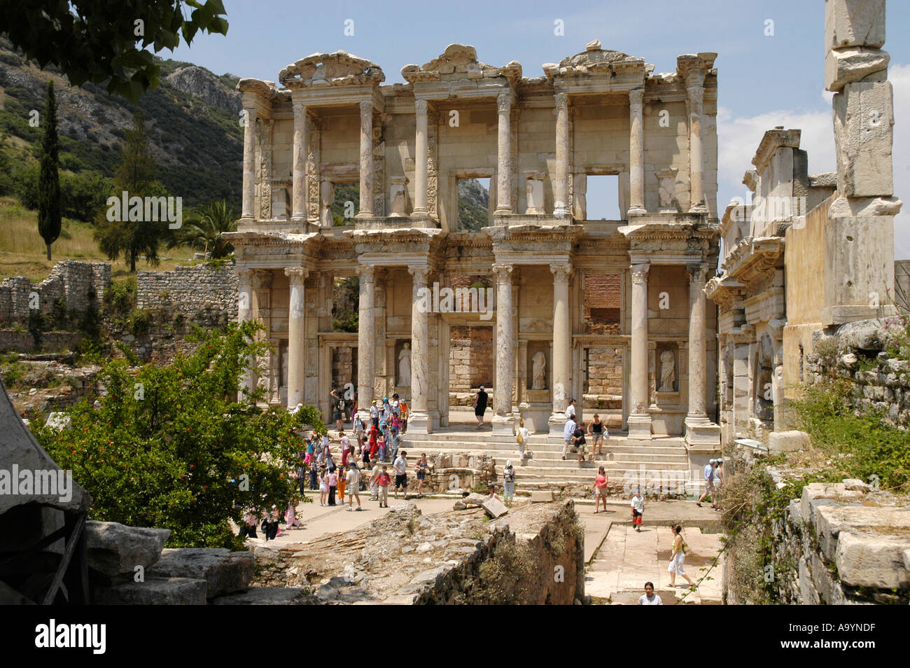 Celcus Library of Celcus at ruin city of Ephesus in Turkey Stock Photo - Alamy
